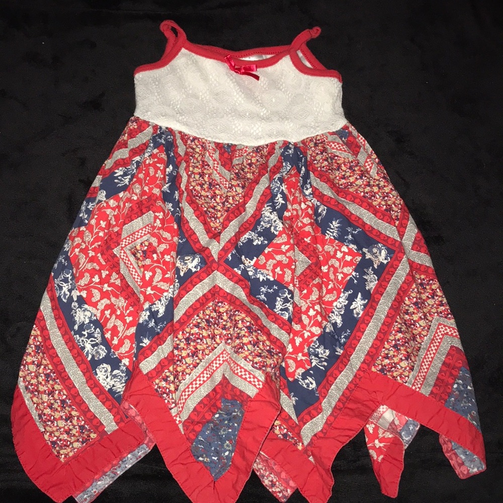 Toddler girls red white blue dress size 2 blueberi